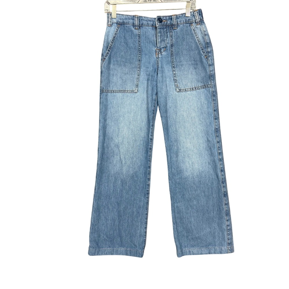 Sanctuary Jeans Womens‎ 24 Blue Army Pant Straight Leg Denim Utility Button Fly